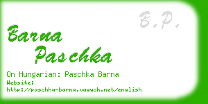 barna paschka business card